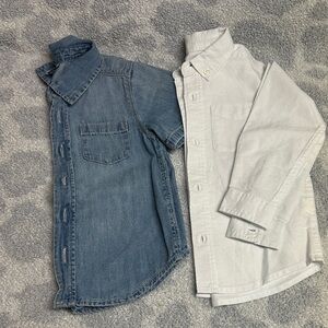 3 T Old Navy Denim Blue and children’s place brand new White Button Down Shirt